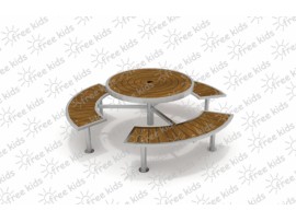 Street piknikový stôl okrúhly